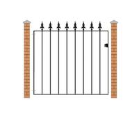 Saxon Spear Top Metal Garden Gate Galvanised Wrought Iron Pedestrian Swing Gates (762mm Gap X 950mm High SAZP05/1)