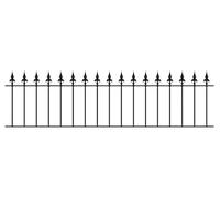 Saxon Spear Top Metal Garden Railing Panel 1830mm (6ft) Gap x 490mm High Galvanised Wrought Iron Fence Fencing SAZP03