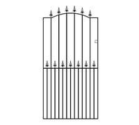 Saxon Spear Top Tall Metal Garden Gate Galvanised Wrought Iron Pedestrian Swing Gates (1067mm GAP X 1976mm High SAZP34)
