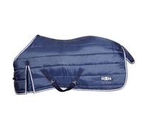 Saxon Standard-Neck Channel Quilt Midweight Horse Stable Rug Navy/white (4 3")