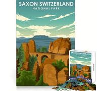 Saxon Switzerland Art for Adults 1000 Piece Jigsaw Puzzle Brain Teasing Soft Distraction Smooth Edges Seasonal Gift (50x75cm)