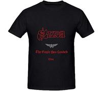 Saxon The Eagle Has Landed Pop Mens T-Shirt Fashion Casual Unisex Black Tee L