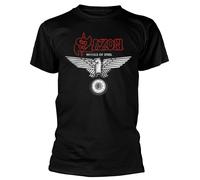 Saxon Wheels Of Steel Black T-Shirt NEW OFFICIAL