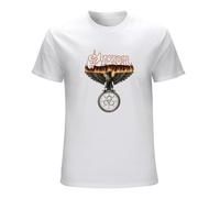 Saxon Wheels of Steel Men's White T-Shirt Unisex Tee Shirt 3XL