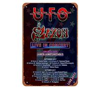 Saxon with Jared James Nichols (2017) Rock Plaque Poster Metal Tin Sign 8" x 12" Vintage Retro Wall Decor