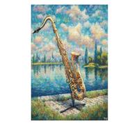 Saxophone 1000-piece Jigsaw Puzzle Bundle Musical Instrument Music Family Puzzle Lovers Brain Training Mindful Activity Spring Creativity & Gift Giving 1000 PCS