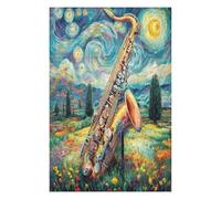 Saxophone 1000 Piece Jigsaw Puzzle for Adults Musical Instrument Music Vacation Souvenir Memory Keepsake No Dust Pieces Great Gift for Travelers 1000 PCS