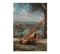 Saxophone 300 Piece Jigsaw Puzzle for All Ages Musical Instrument Music Jigsaw Evening Wind Down Activity Challenging Fun Home Decor Stress Relief 300 PCS