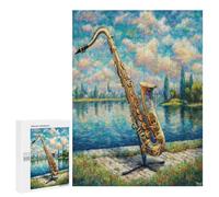 Saxophone 500Pc Jigsaw Puzzles Adults Children Musical Instrument Music Jigsaws Post-Exam Relaxation Challenging Design Great Gift Students Stress Reliever 500 PCS