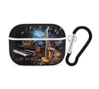 Saxophone and Piano Airpod Pro Case AirPods 2 Case for Women Hard Shell Protective Cover with Carabiner Keychain Compatible with AirPods Case 2nd 1st Generation, Front LED Visible White