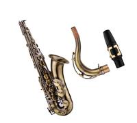 saxophone Antique Finish Bb Tenor Saxophone Sax Brass Body White Woodwind Instrument With Carry Case Gloves Sax Neck Straps