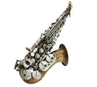 saxophone Antique Nickel Body Satin Nickel Plated Key Curved Soprano Saxophone Student Adult Universal Saxophone