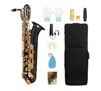 saxophone Baritone Saxophone E flat brass body professional performance instrument(Black)