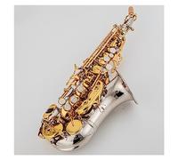 Saxophone Bb Saxophone Silver Plated Golden Key Brass Professional Woodwind Instrument B Flat Sax