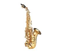 Saxophone, Bb Soprano Saxophone Gold Lacquer Brass Sax with Instrument Case Mouthpiece Neck Strap Cleaning Cloth Brush for Musicians Beginners