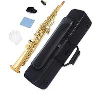 Saxophone Beginner Kit for Adults, Saxophone Musical Instrument Straight High-pitched Saxophone Musical Instrument B-flat Brass Body Saxophone With Carrying Case