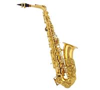 Saxophone Bent Pipe Alto Sax Brass Body Lacquered Gold E-flat Woodwind Instrument With Case And Mouthpiece
