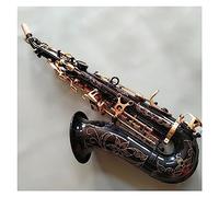 Saxophone Black Gold B-flat Professional Curved Saxophone Deep Carving Black Nickel Gold Saxo Instrument