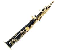 saxophone Black Gold Professional Soprano Saxophone Bb Hand Carved One-to-one Pattern Japanese Craft Jazz Instrument (Color : Leather box)