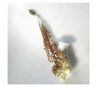 Saxophone Brass Bb High-pitched Saxophone White Body Gold Key Curved Sax With Complete Fittings And Hard Cases