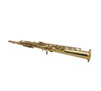 saxophone Brass Straight Soprano Bb Flat Sax Saxophone Woodwind Instrument Carve Pattern With Carryi (Color : Ordinary bag)