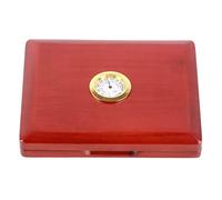 Saxophone Clarinet Case, Solid Wood Holder with Hygrometer, 5 - Reeds Storage Box with Magnet Switch and Rubber Band for Saxophone Accessories, Elegant Design for Profess (Amber)
