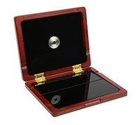 Saxophone Clarinet Reed Case, Solid Wood Reed Storage Case for Clarinet Reeds with Hygrometer (Amber)