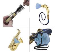 Saxophone Cleaning Kit, 3 Cleaning Cloths 1 Mouthpiece Brush with Metal Handle, Complete Solution for Sax Trumpet Clarinet Flute, Gentle Cotton Fabric, Durable and Versatile