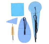 Saxophone Cleaning Swab Cloth Kit, Mouthpiece Brush Care Set with Three Dimensional Water Absorption Swabs Soft Decontamination for Clean Tube and Flute Maintenance 5Pcs