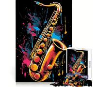 Saxophone Colorful 1000 Piece Jigsaw Puzzles for Adults Teenagers Wise Think Toy Stress Relief Clear Cut (38x52cm)