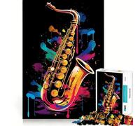 Saxophone Colorful 1000 Piece Jigsaw Puzzles for Teenagers Jigsaw Think Game Calm Mind Quality Edge (50x75cm)
