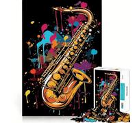 Saxophone Colorful 1000 Pieces Jigsaw Puzzles for Teenagers Improve Memory Mental Relax Sharp Edge Creative Gift (50x75cm)