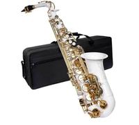 Saxophone Eb White Gold Key Alto Saxophone | Rich, Warm Tone for Jazz and Classical