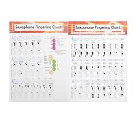 Saxophone Fingering Chart, Portable Paper Saxophone Note Practice Guide Alto Sax Chord Poster Comparison Table Diagrams for Beginner