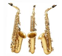 Saxophone Golden Key Alto Saxophone E Flat Brass Tube Wire Drawing Process Saxophone With Strap Cloth Reed Accessories