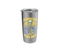 Saxophone Good Fire Bad Funny Saxophonist Music Frankenstein Stainless Steel Insulated Tumbler
