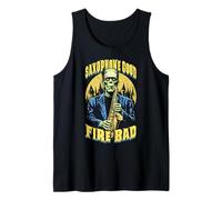Saxophone Good Fire Bad Funny Saxophonist Music Frankenstein Tank Top