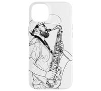 Saxophone Guy One Line Drawing Jazz Music for Boys Case for iPhone 14 Plus