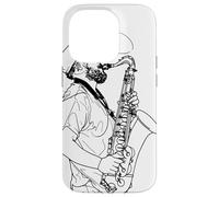 Saxophone Guy One Line Drawing Jazz Music for Boys Case for iPhone 14 Pro