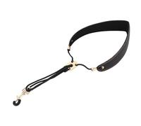 Saxophone Hook Strap PU Leather Nylon Sax Neck Strap Adjustable Saxophone Sling for Alto Tenor and Soprano Saxophones (Black)