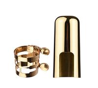saxophone,HUIOP Double Screw Adjustment Saxophone Ligature Compact Durable Sax Ligature with Mouthpiece Cap for Alto Saxophone,Saxophone ligature,saxophone
