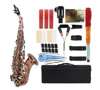 Saxophone Instrument Bb Soprano Saxophone B Flat Sax Red/Cyan Antique Imitate Classical Carve Pattern Saxophone With Box Accessories (Color : Crimson antique)