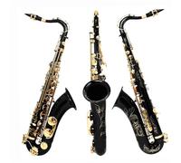 Saxophone instrument Black Gold Tenor Saxophone B Flat Saxophone Beginner With Case Reed Kit Gloves Neck Strap(B)