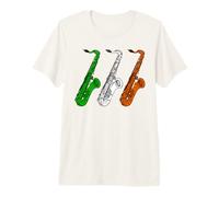 Saxophone Irish Flag Saxophonist Sax Player Jazz Musician Premium T-Shirt