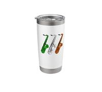 Saxophone Irish Flag Saxophonist Sax Player Jazz Musician Stainless Steel Insulated Tumbler