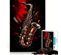 Saxophone Jazz 1000 Piece Jigsaw Puzzle for Teenagers Logic Toy Group Play Precision Cut Thoughtful Gift (38x52cm)