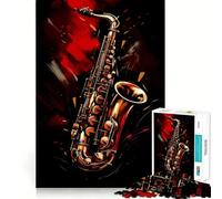 Saxophone Jazz 1000 Piece Jigsaw Puzzles for Teenagers Jigsaw Logic Train Toy Stress Relief Smooth Cut Memorable Gift (50x75cm)