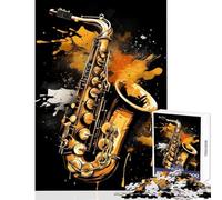 Saxophone Jazz 1000 Piece Jigsaws for Adults Puzzle Stimulate Active Brain And Mind Gentle Relaxing Fun Activity (38x26cm)