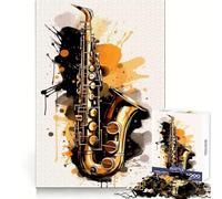 Saxophone Jazz 1000 Pieces Jigsaws Adults Puzzles Gifts Strong Logic Toy Soothing Play Clear Edge Heartfelt Gift (38x52cm)