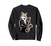Saxophone Jazz Fox Musician Night Mood Sweatshirt